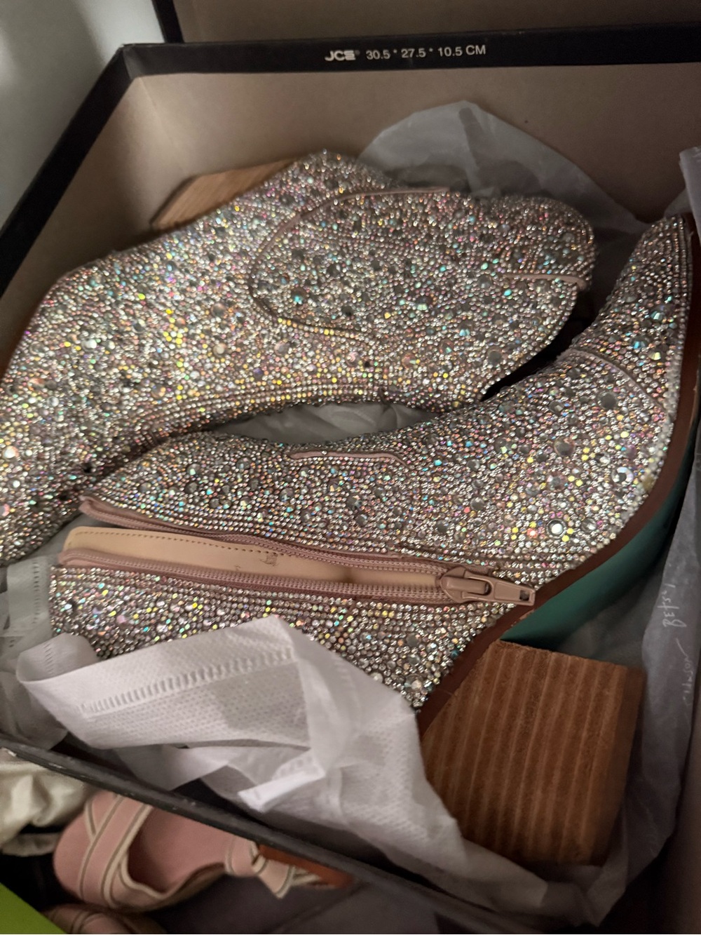 Betsey Johnson Crystal Embellished Booties